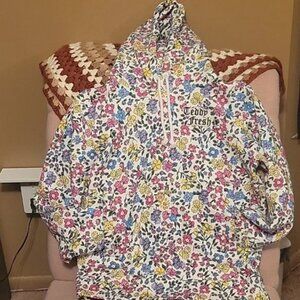 Teddy Fresh Grandma's Floral Hoodie - White (Unisex fit/size - XS)